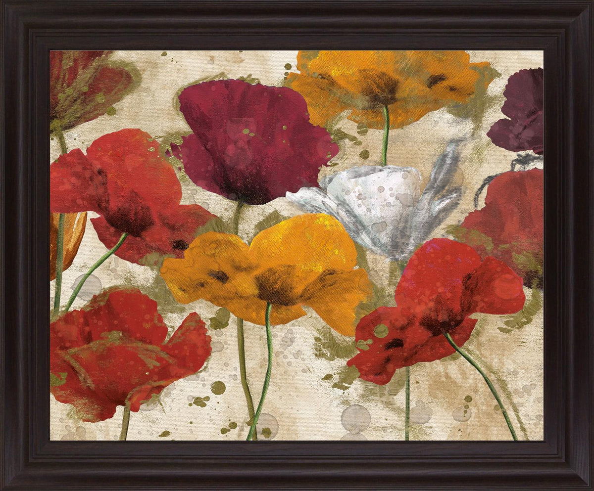 Harvest Petals - 28" x 34" Framed Wall Art - Red