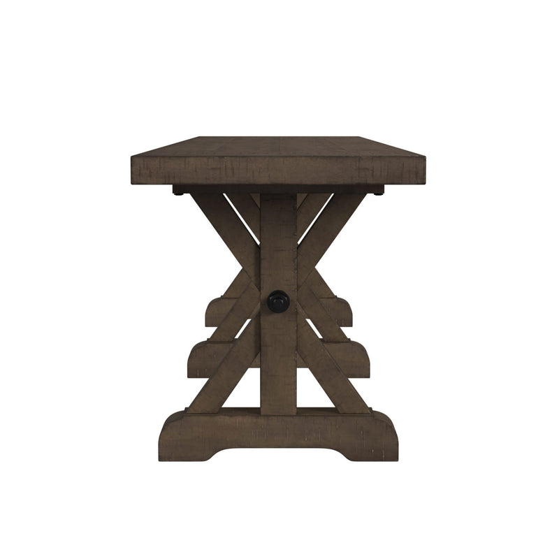Yellowstone - Dining Bench With Metal Bar Cross - Medium Brown