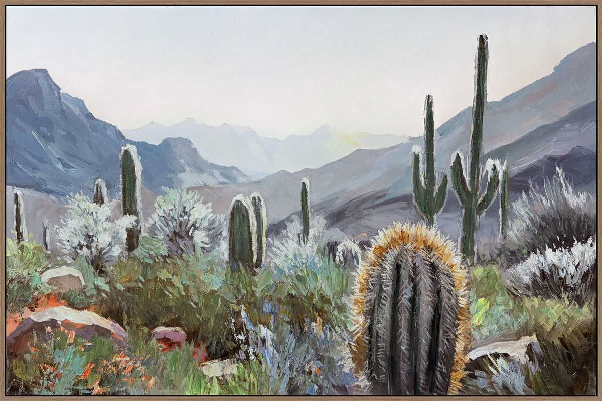 Sonoran Vista II Hand-Embellished Canvas In Frame - Gray / Blue