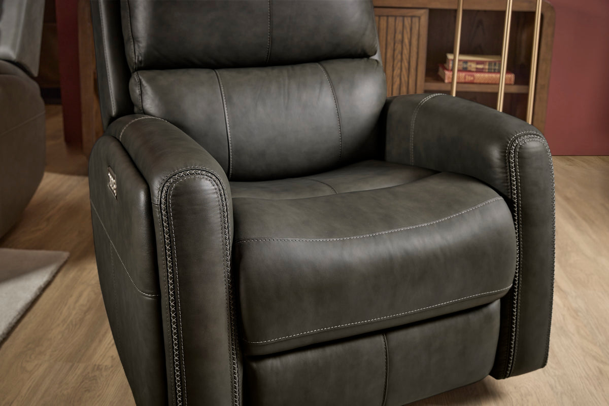 Flexsteel Linden Power Swivel Gliding Recliner with Power Headrest, Lumbar, Heat & Massage