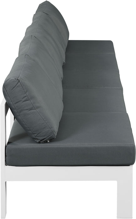 Nizuc - Outdoor Patio 5 Seat Modular Armless Sofa With White Frame