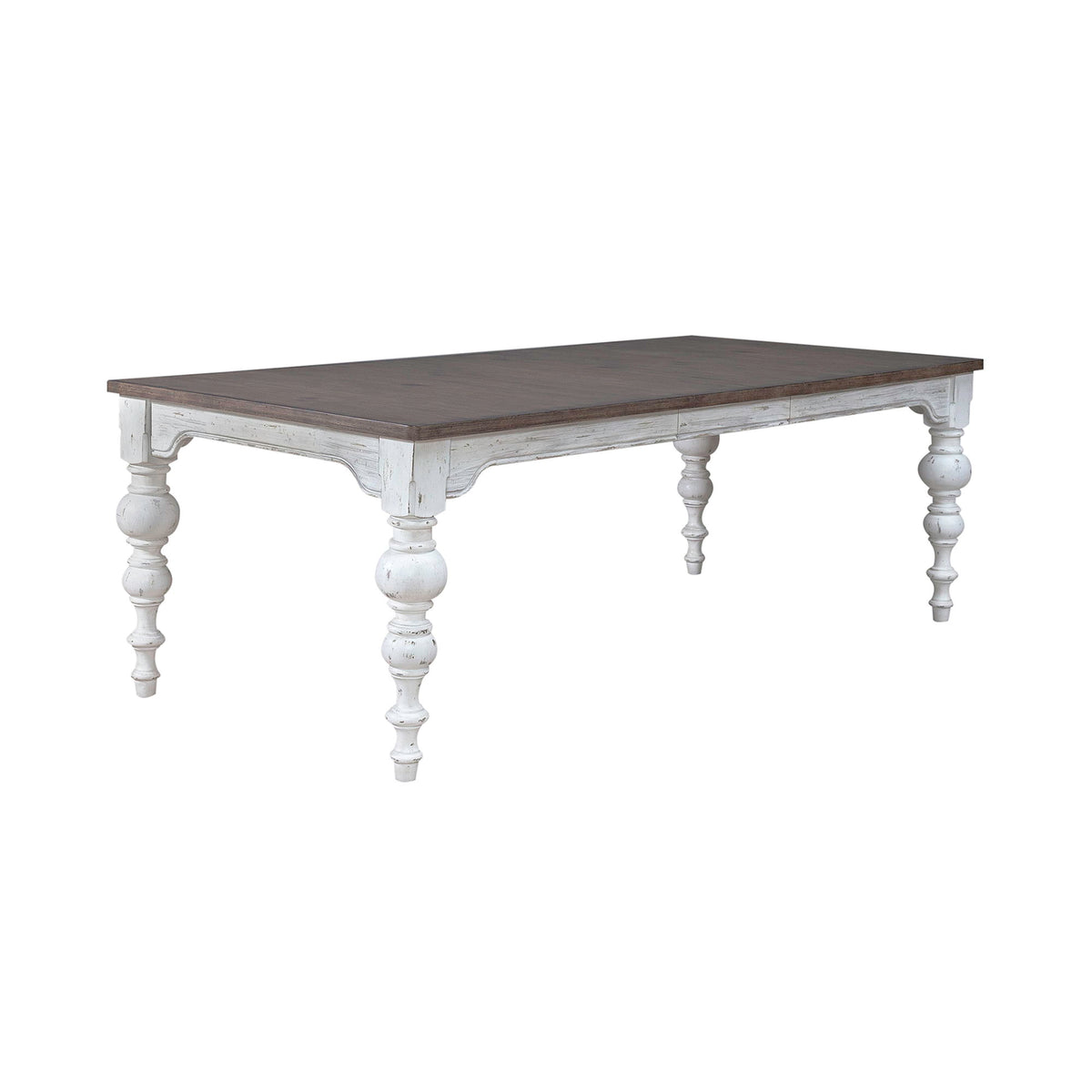 River Place - Rectangular Leg Table - Riverstone White & Tobacco