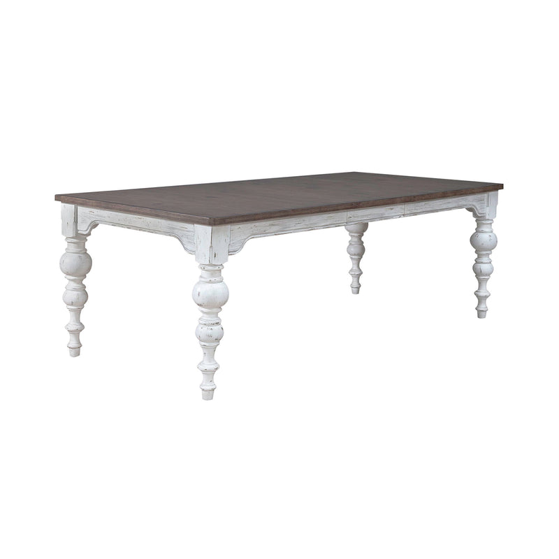 River Place - Rectangular Leg Table - Riverstone White & Tobacco