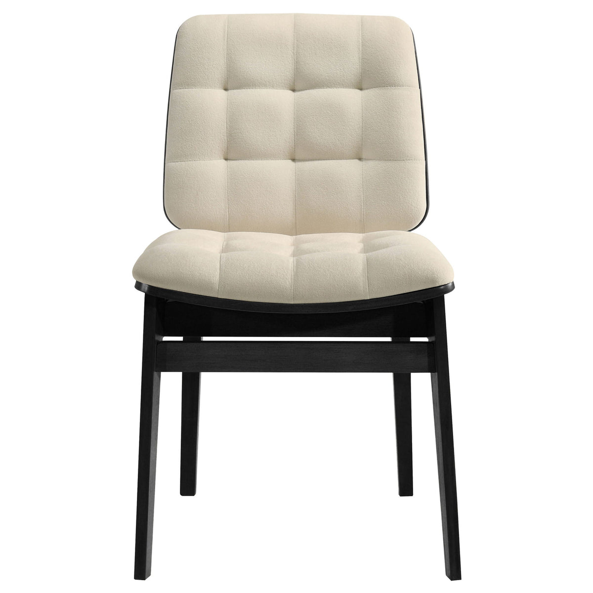 Redbridge Velvet Upholstered Side Chair Cream and Black (Set of 2)