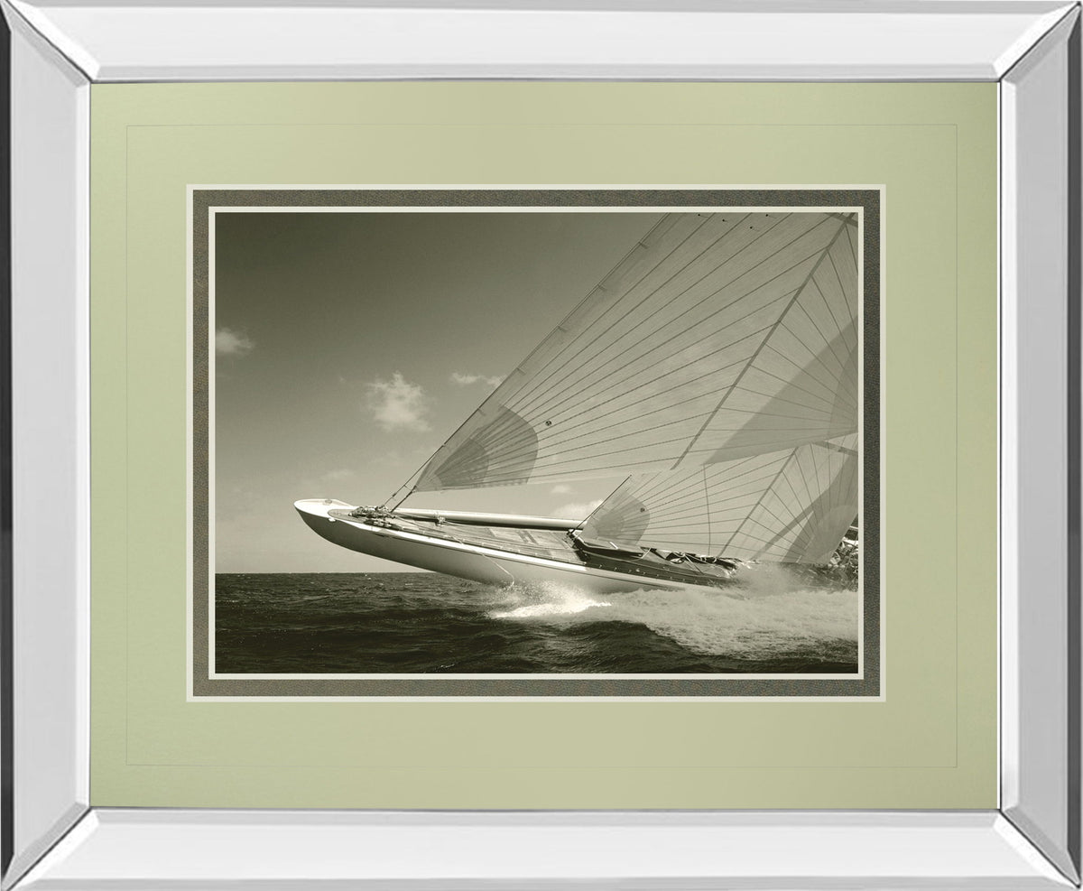 Sea Spray Il By Michael Kahn - Mirror Framed Print Wall Art - Gray