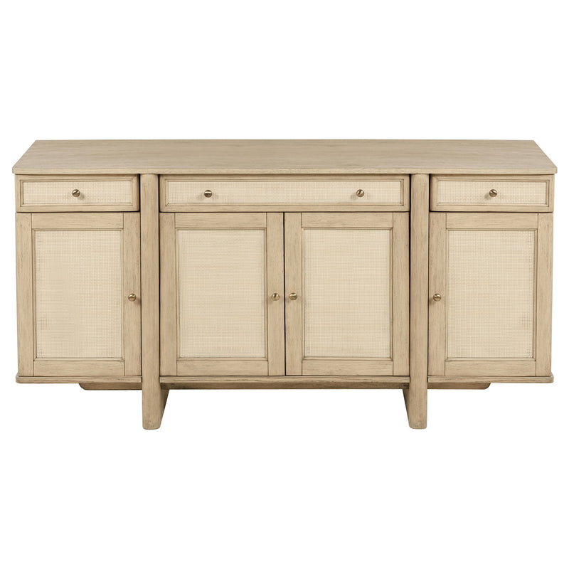 Kailani 4-door Cane Sideboard Buffet Cabinet Beige Oak