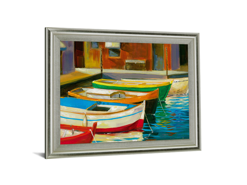Harbor Glow - 28" x 34" Framed Wall Art - Blue