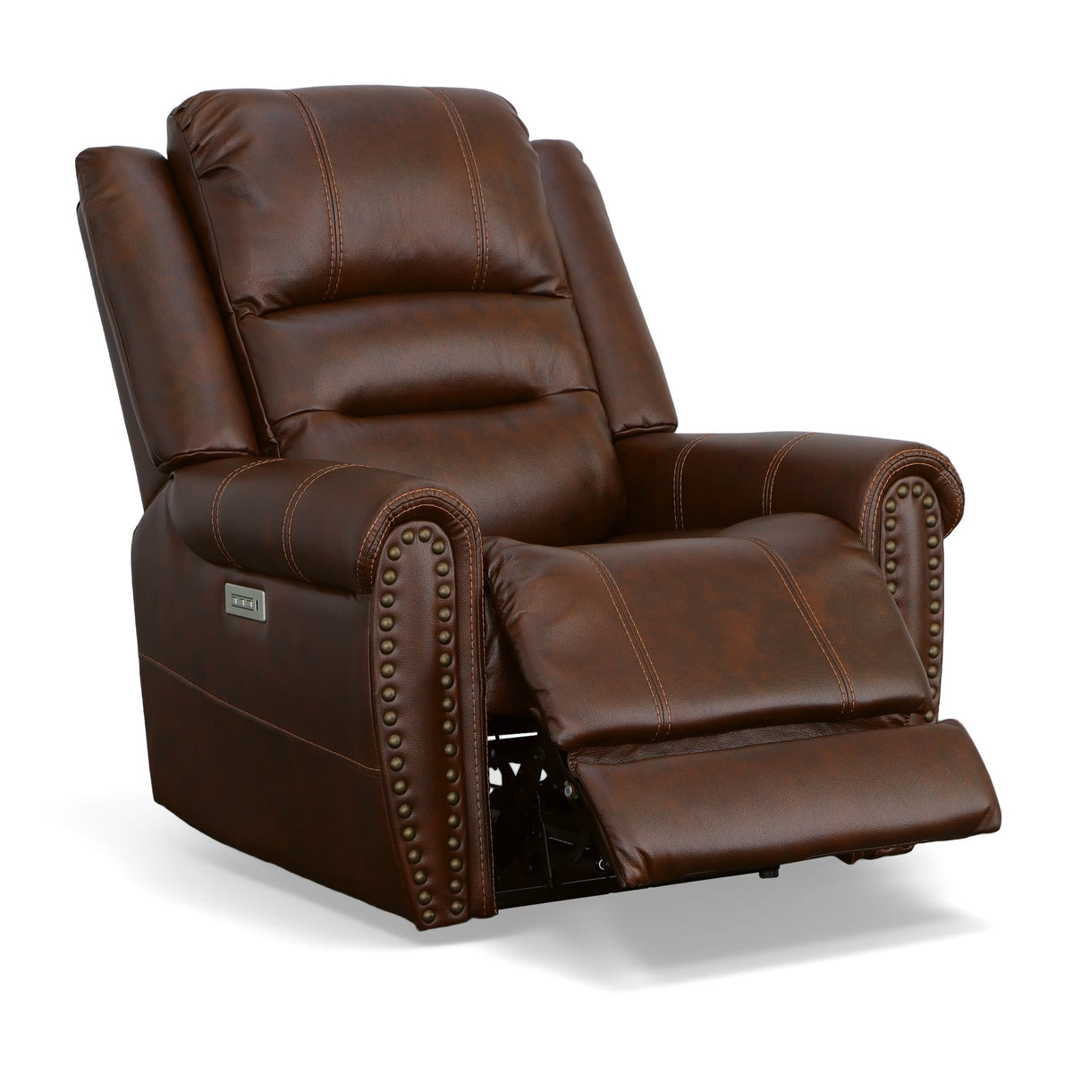 Flexsteel Oscar Power Recliner with Power Headrest & Lumbar