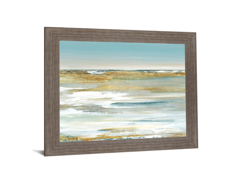 Golden Dusk - 28" x 34" Framed Wall Art - Light Blue