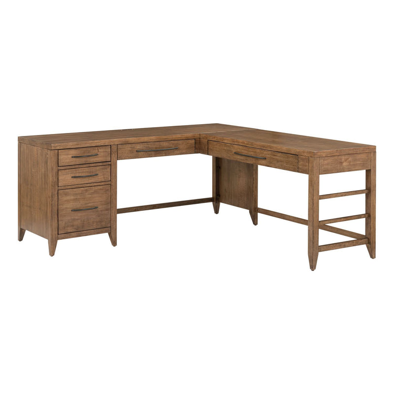 Shaker Lakes - L Shaped Desk Set - Harvest Brown