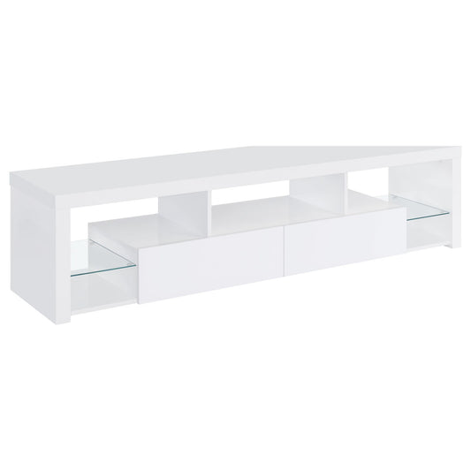 Jude 2-drawer Engineered Wood 71-inch TV Stand High Gloss White