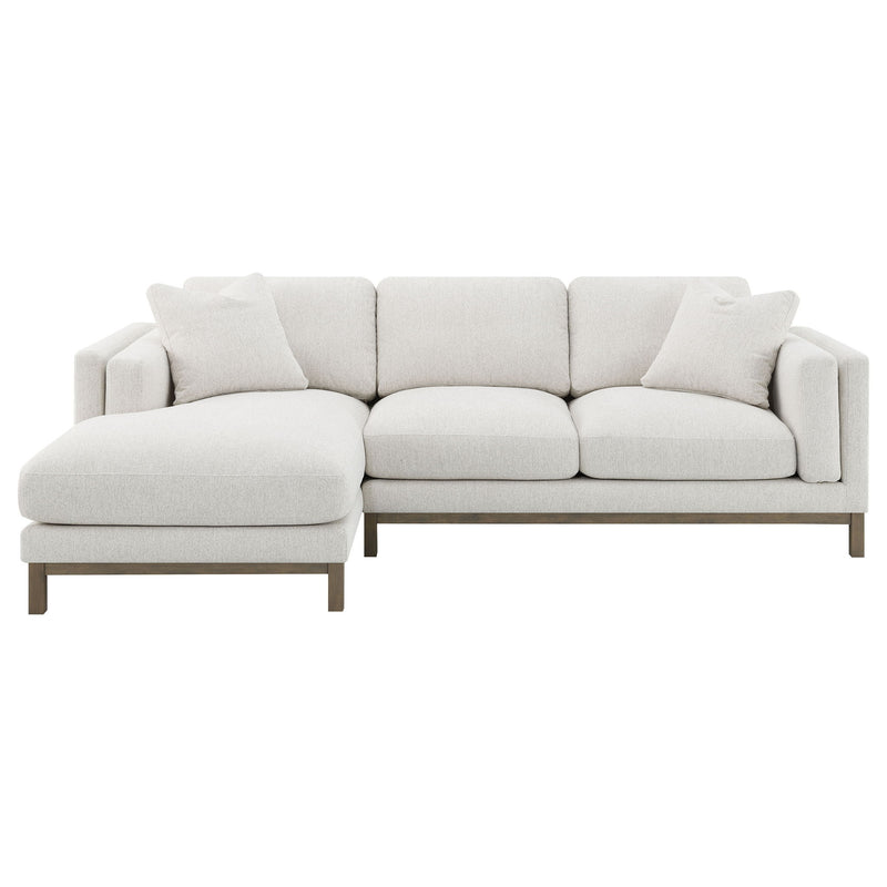 Geneva Boucle Upholstered Sectional Chaise Sofa Sand
