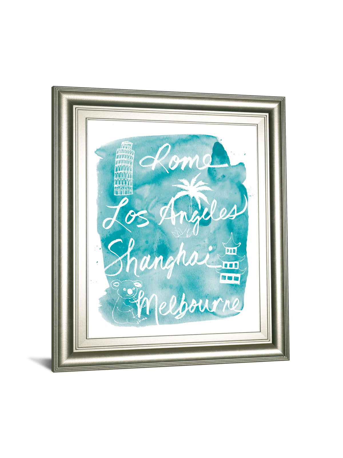 Sightseeing Il By Lottie Fontaine - Framed Print Wall Art - Light Blue