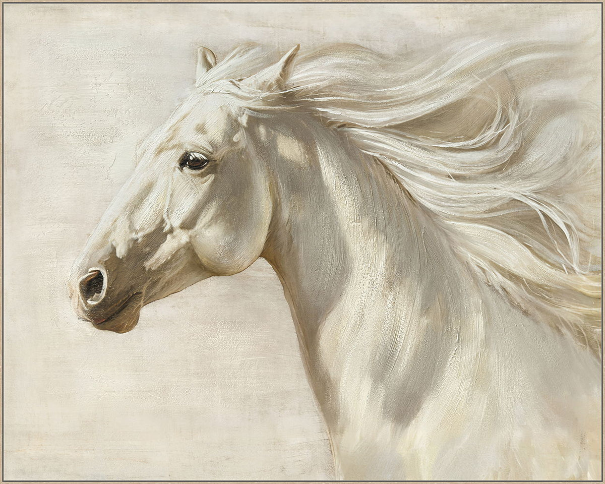 Ivory Breeze - 56" x 70" Framed Wall Art - Gray