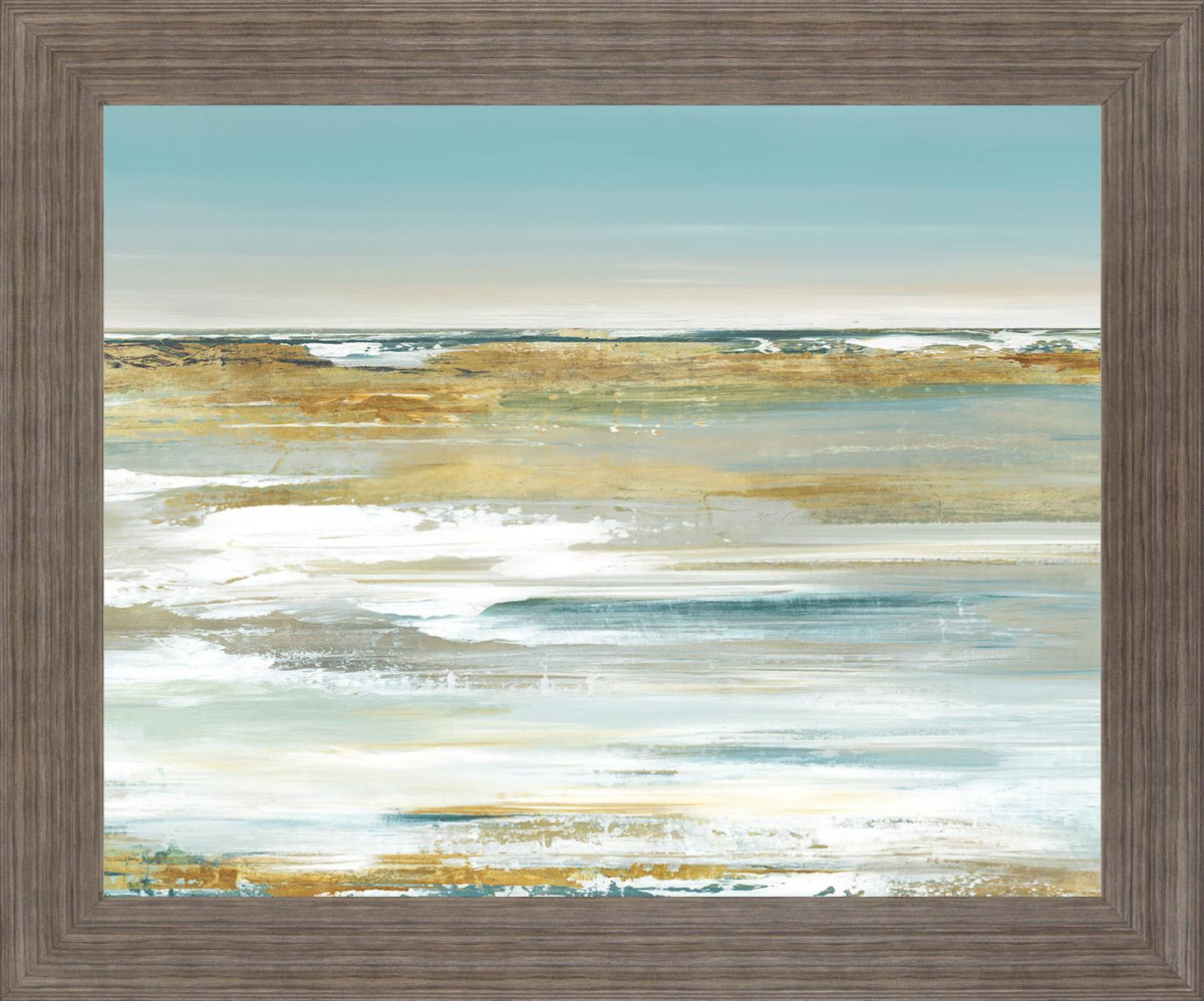 Golden Dusk - 28" x 34" Framed Wall Art - Light Blue