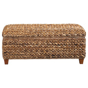 Laughton Hand-Woven Banana Leaf Storage Bench Amber