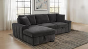 Pastrana Upholstered Sleeper Sectional Sofa RAF Chaise Charcoal Grey