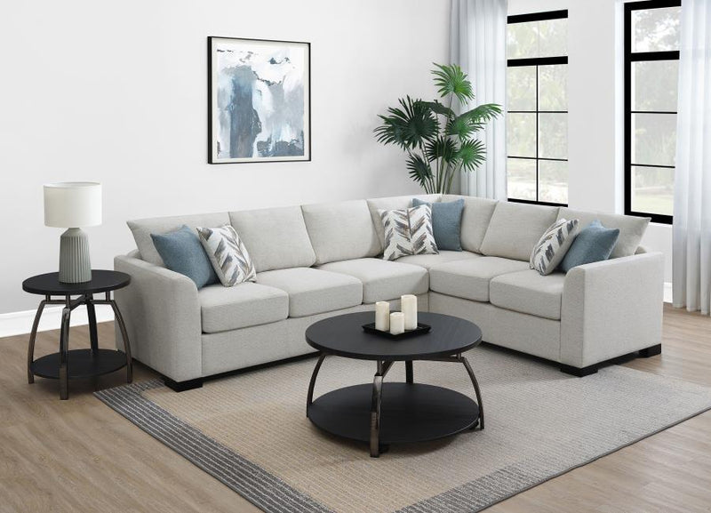 Ashford Chenille Upholstered Sleeper Sectional Sofa Greige Default Title