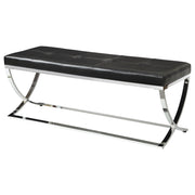 Walton Leatherette Upholstered Tufted Accent Bench