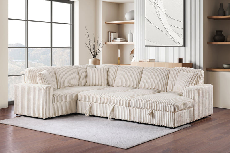 Devonshire Sleeper Sectional Sofa Storage Chaise