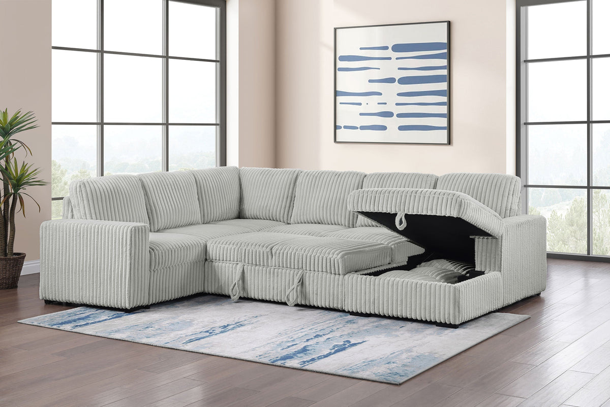 Devonshire Sleeper Sectional Sofa Storage Chaise