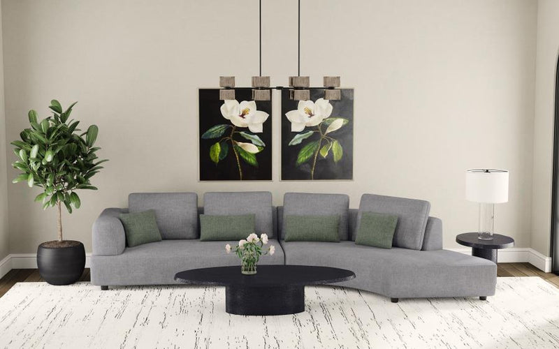 Toscano 134-inch Upholstered Sectional Sofa Grey Default Title