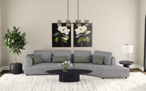 Toscano 134-inch Upholstered Sectional Sofa Grey Default Title