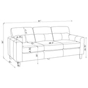 Scotland Faux Leather Upholstered Track Arm Sofa