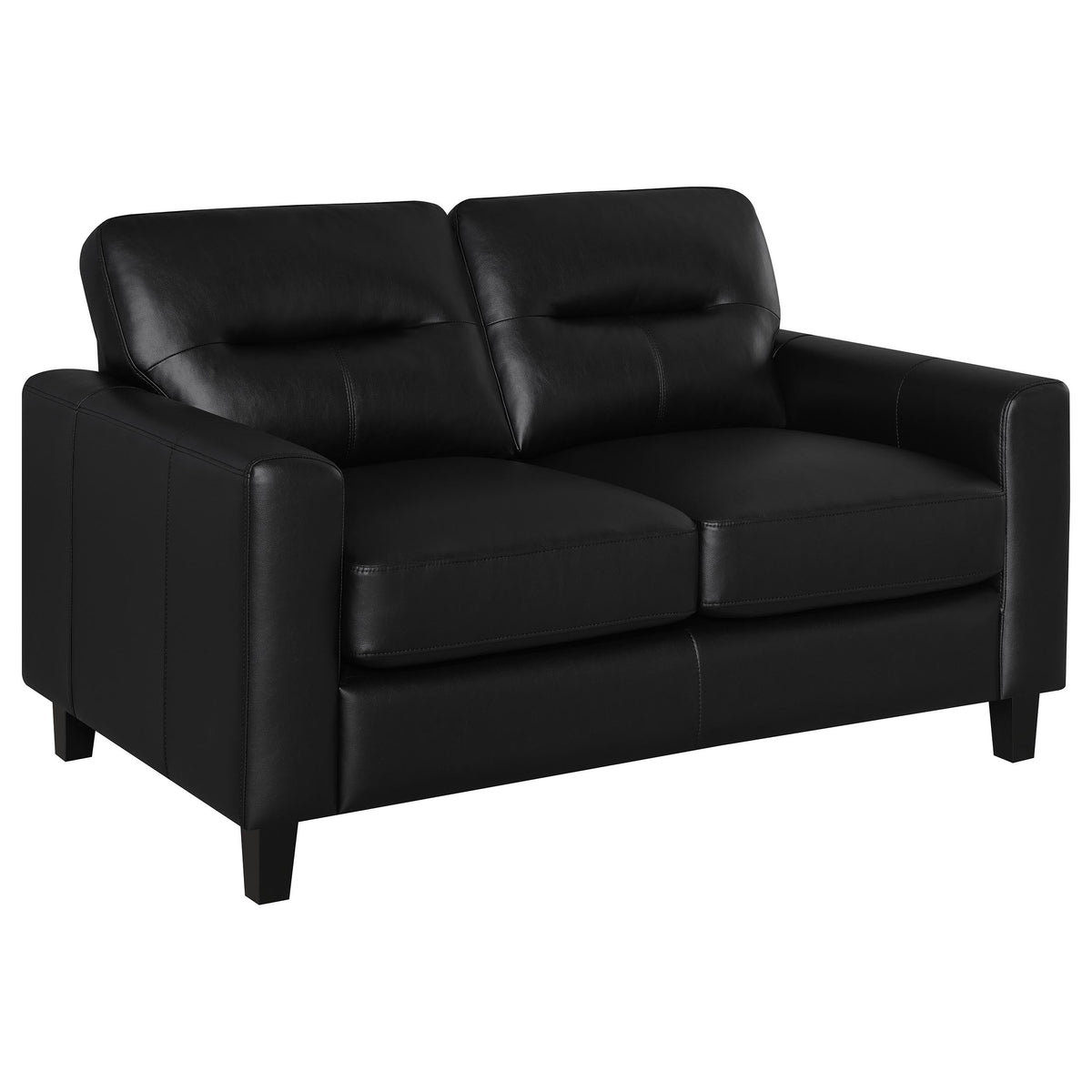 Scotland Faux Leather Upholstered Track Arm Loveseat