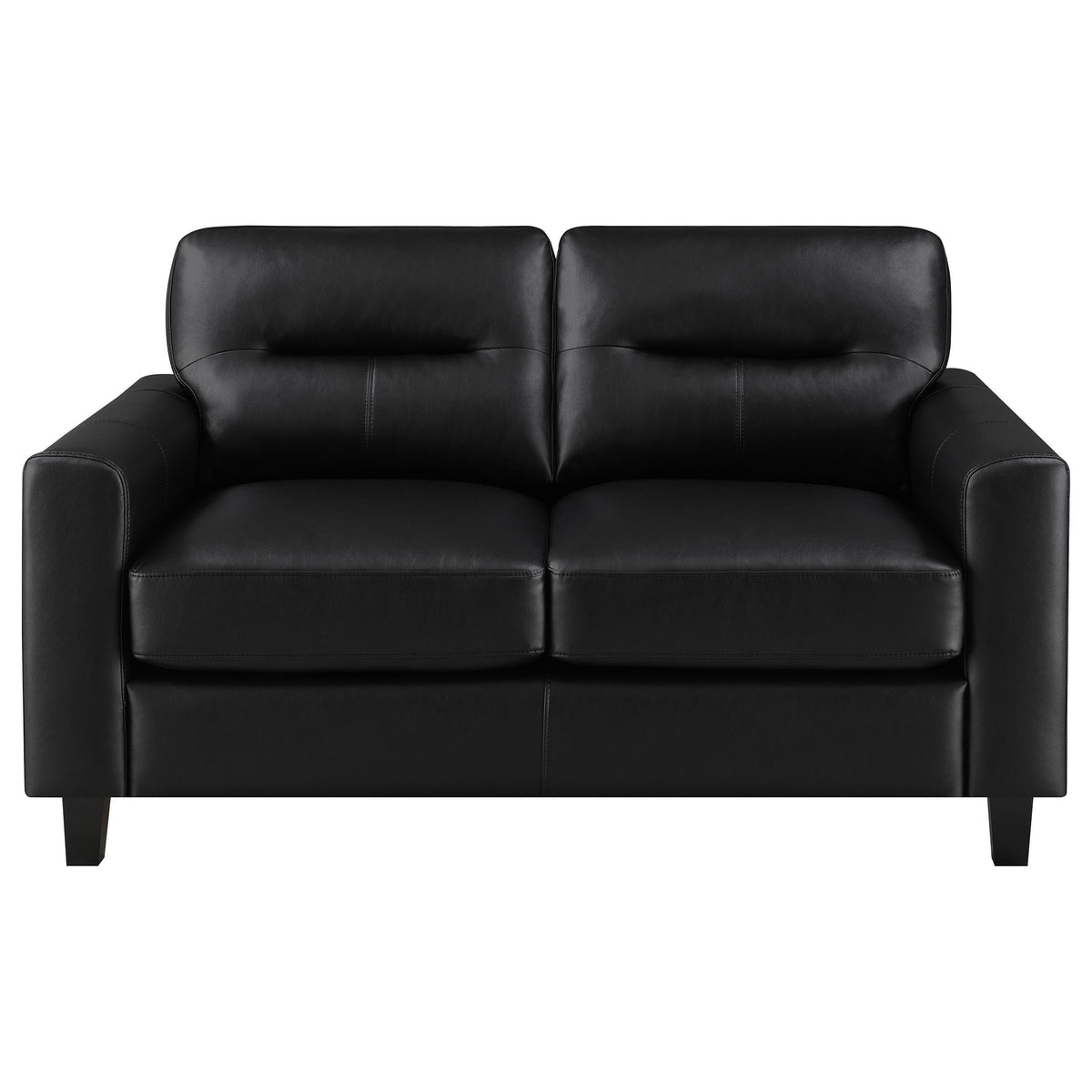 Scotland Faux Leather Upholstered Track Arm Loveseat