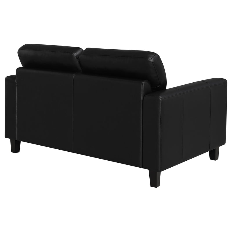 Scotland Faux Leather Upholstered Track Arm Loveseat