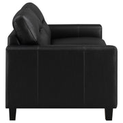 Scotland Faux Leather Upholstered Track Arm Loveseat