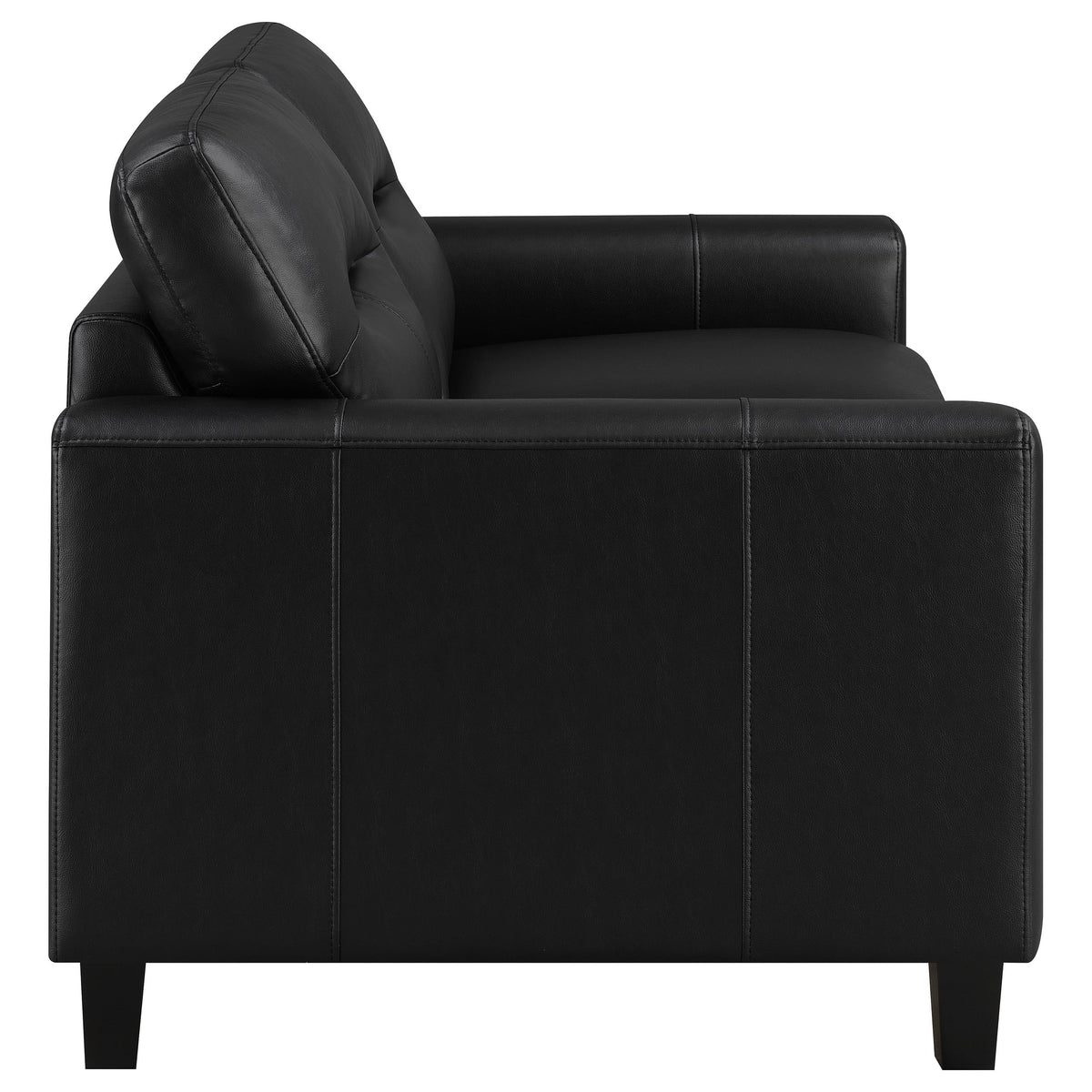 Scotland Faux Leather Upholstered Track Arm Loveseat