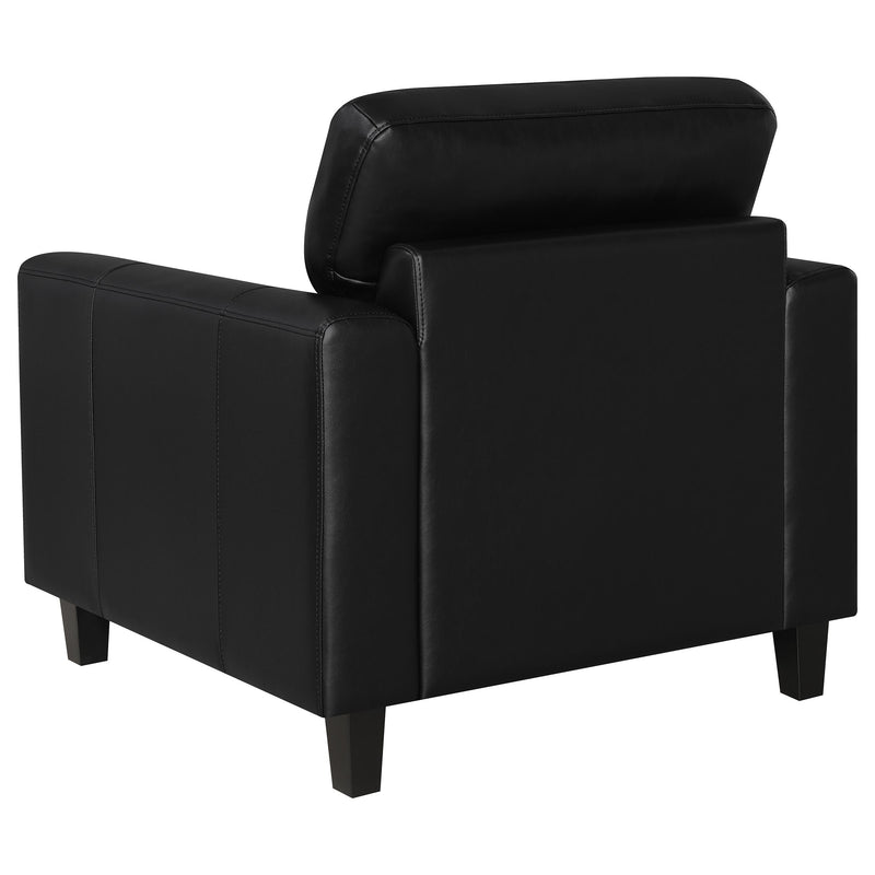 Scotland Faux Leather Upholstered Track Arm Chair