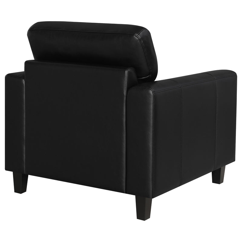 Scotland Faux Leather Upholstered Track Arm Chair
