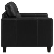 Scotland Faux Leather Upholstered Track Arm Chair