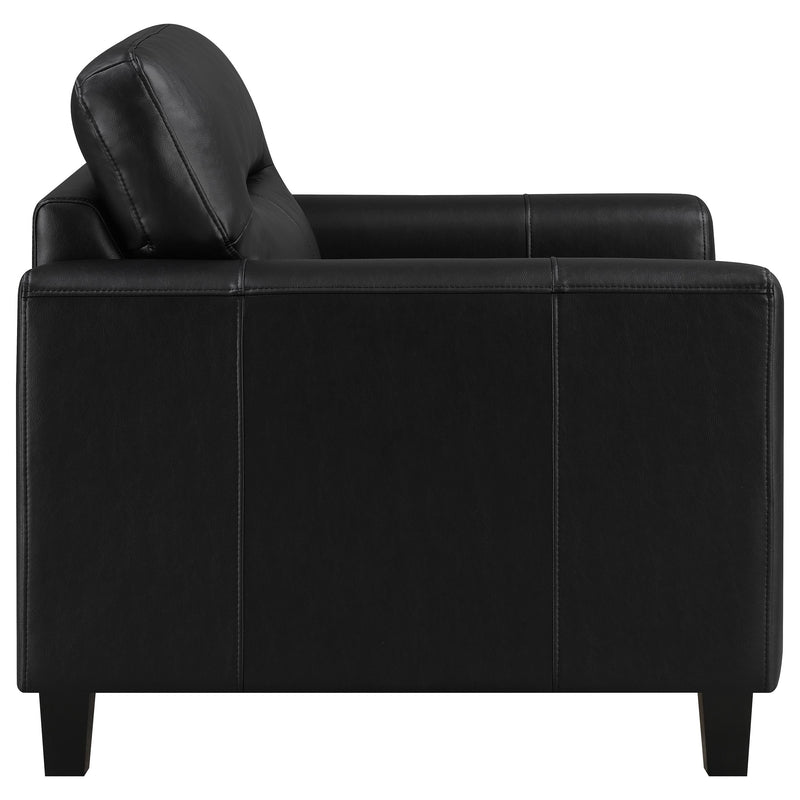 Scotland Faux Leather Upholstered Track Arm Chair