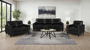 Scotland Faux Leather Upholstered Track Arm Chair