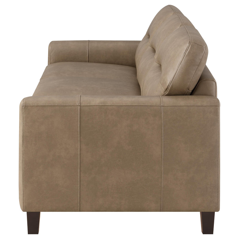 Scotland Faux Leather Upholstered Track Arm Sofa
