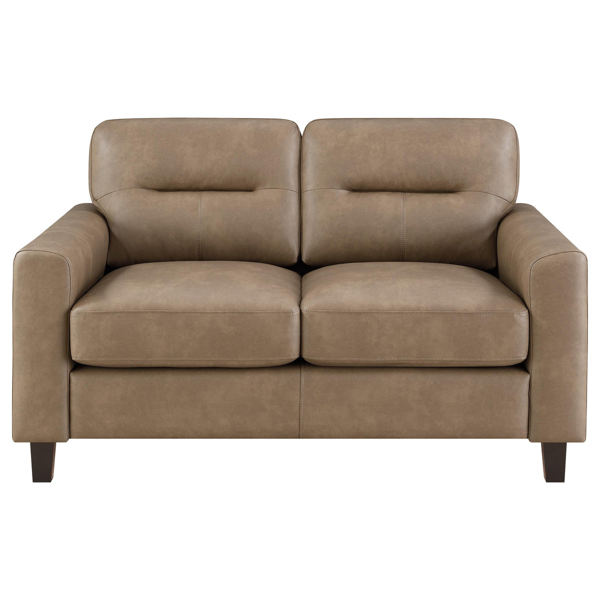 Scotland Faux Leather Upholstered Track Arm Loveseat