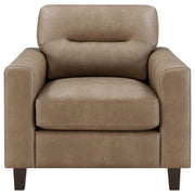 Scotland Faux Leather Upholstered Track Arm Chair