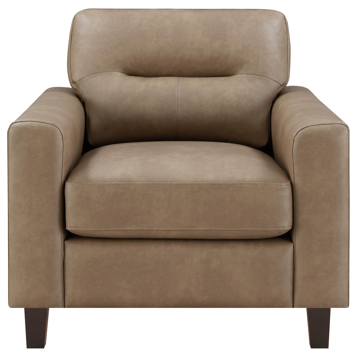 Scotland Faux Leather Upholstered Track Arm Chair