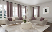 Ellorie Upholstered Curved Sofa Set Beige 2-piece