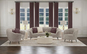 Ellorie Upholstered Curved Sofa Set Beige 3-piece