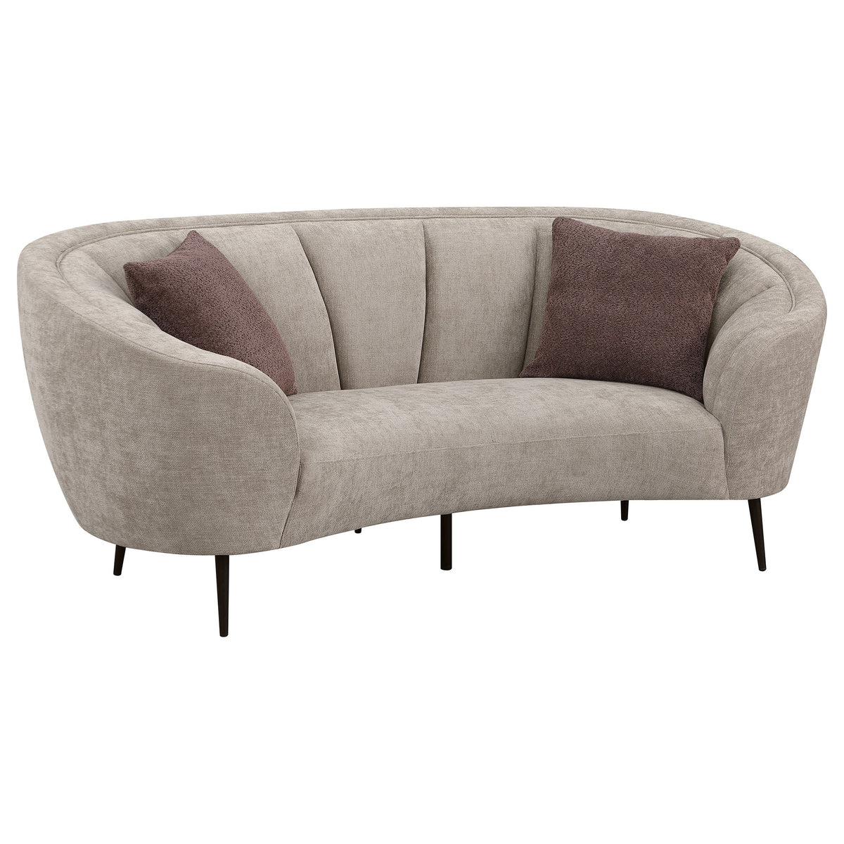 Ellorie Upholstered Curved Sofa Set Beige