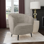 Ellorie Upholstered Channel Back Curved Chair Beige Default Title