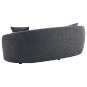 Brookside Velvet Upholstered Curved Sofa Dark Grey