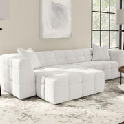 Everly Boucle Upholstered Rectangular Ottoman Off White Default Title