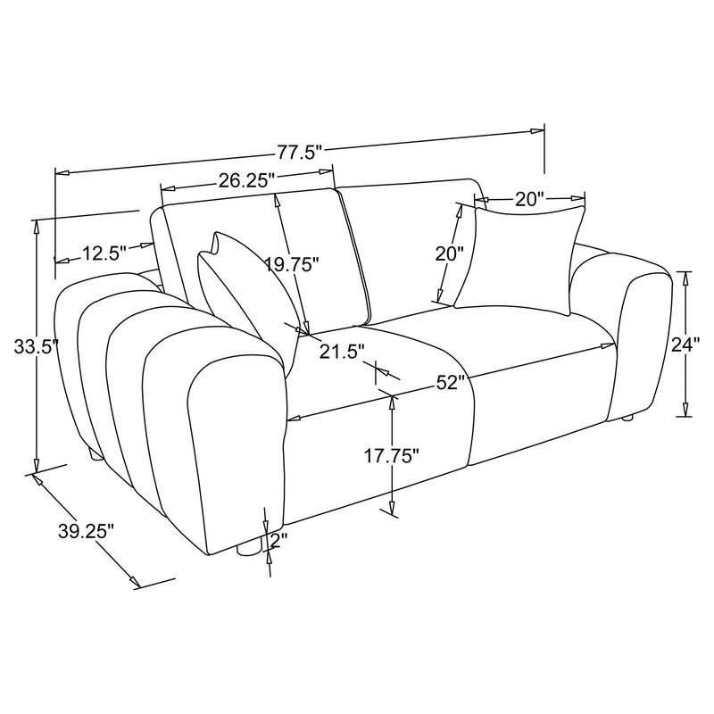 Burnett Chenille Upholstered Sofa Set