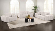 Burnett Chenille Upholstered Sofa Set Ivory 3-piece